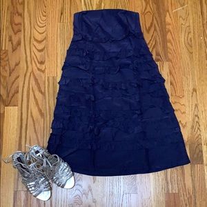 blue size 2 Gap strapless silk dress